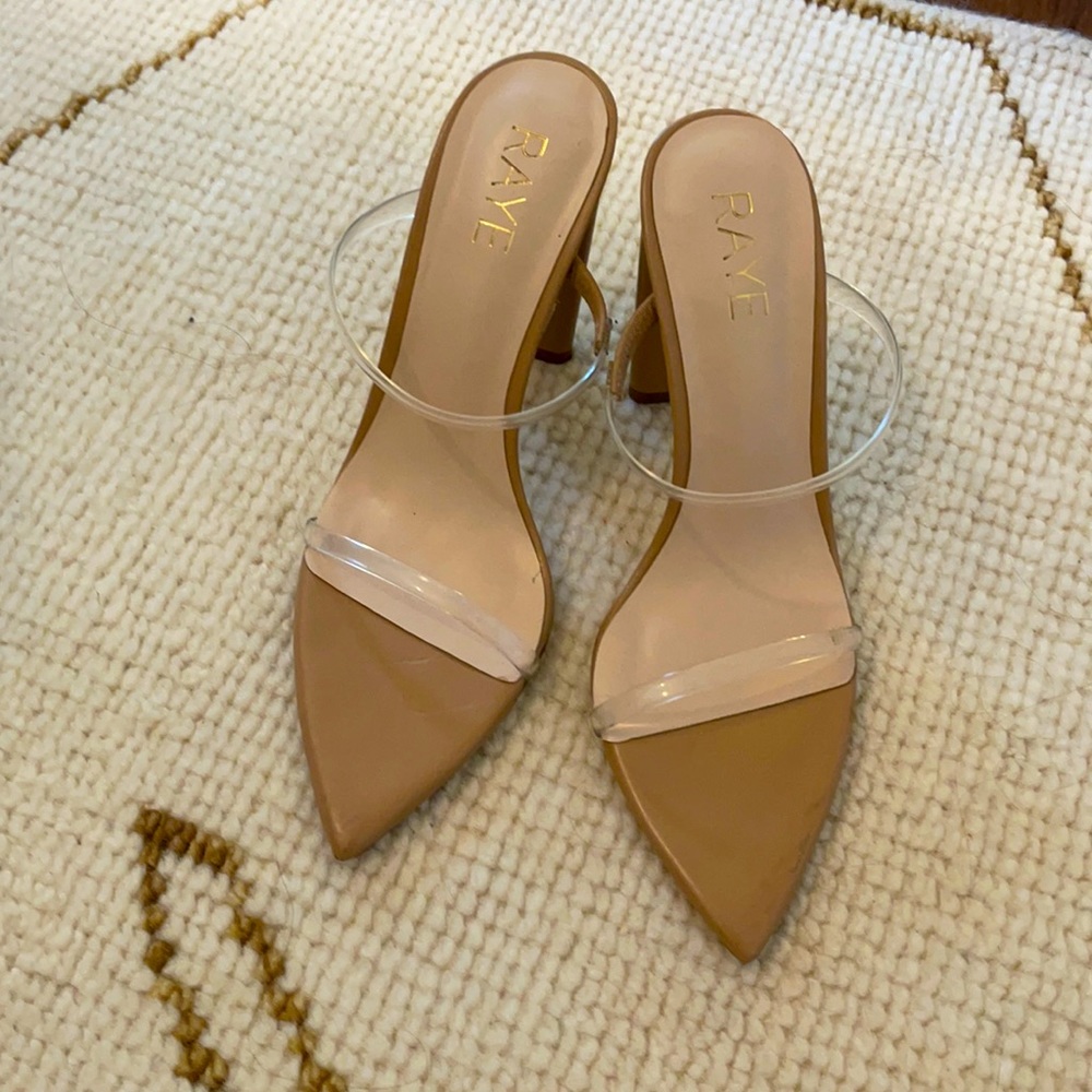 Nude Strappy High Heel Sandals worn once - by RAYE